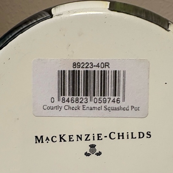 Checkered Ceramic Jar with Red Accent - Picture 3 of 10